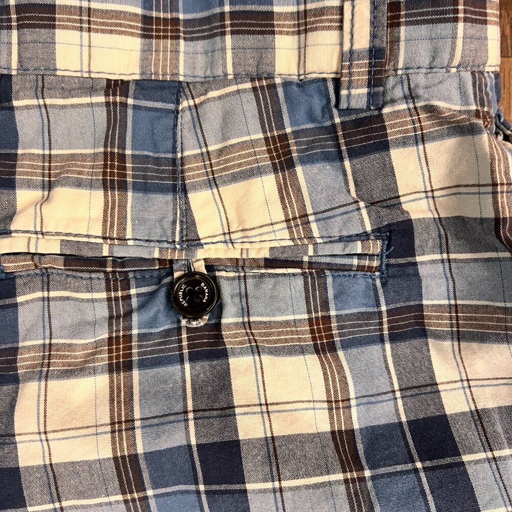 Banana Republic Blue and Brown Plaid Shorts Sz 32 - Picture 9 of 9